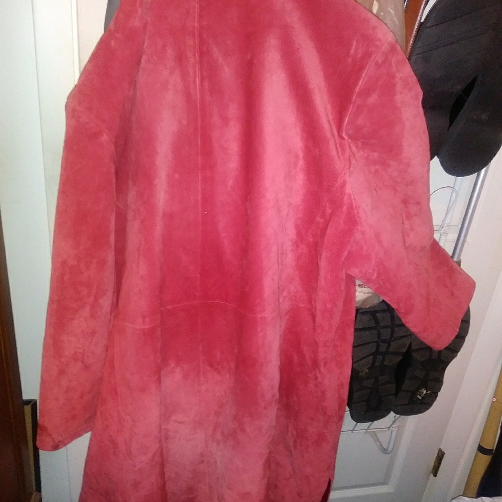 Red women jacket suede